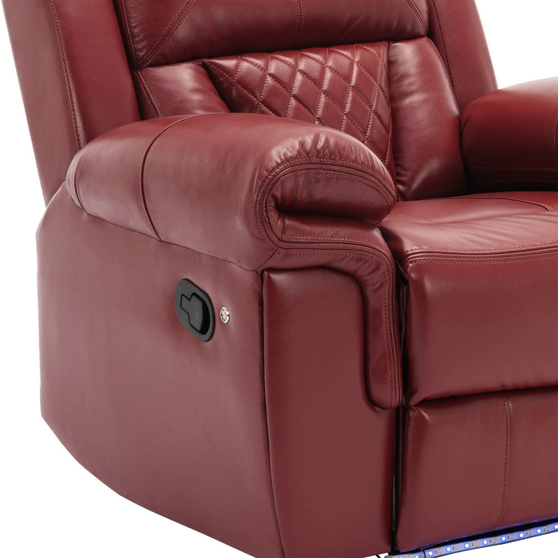 Home Theater Seating Manual Recliner Chair With Led Light Strip For Living Room by HouseOfZazla