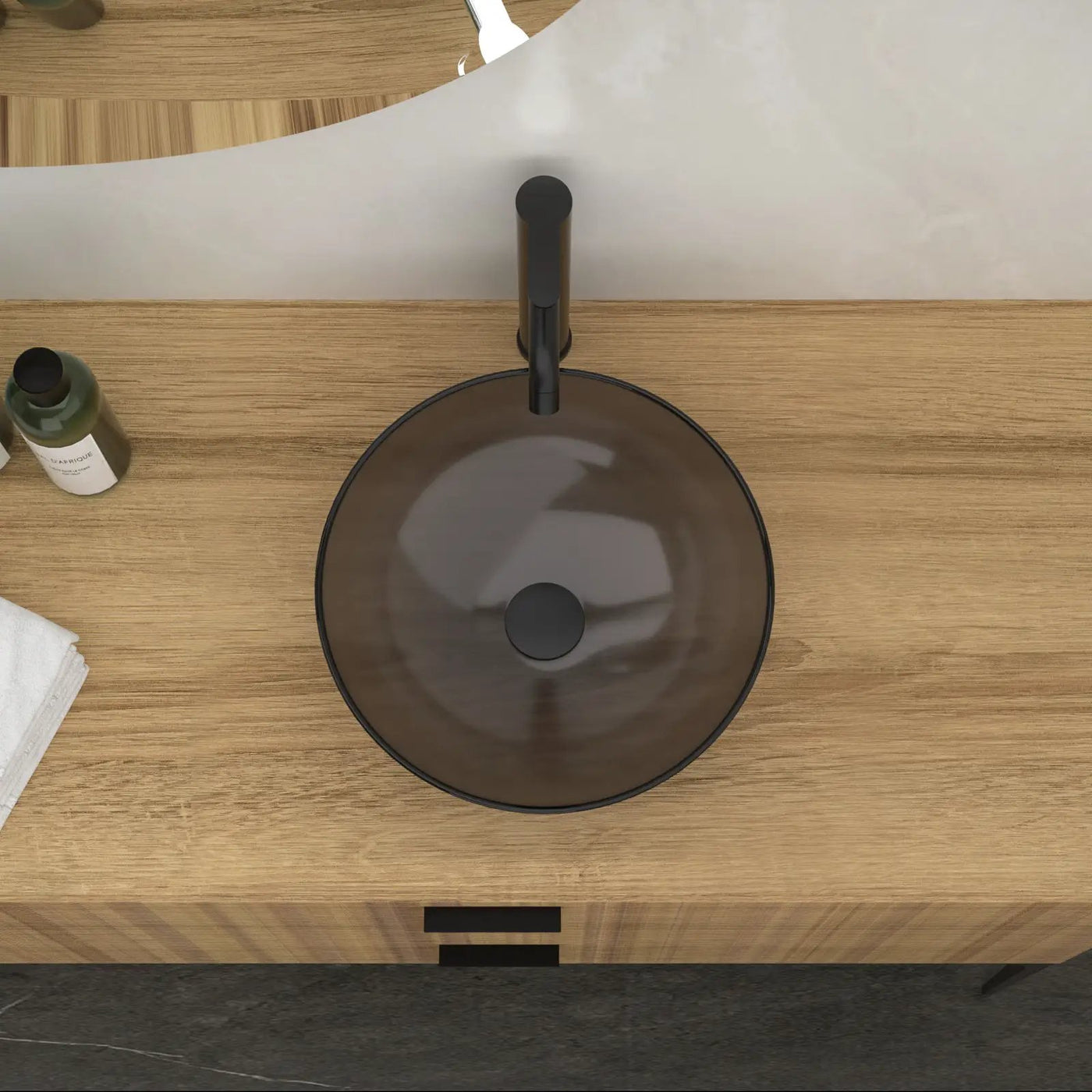 Artistic Tempered Glass Vessel Sink With Pop Up Drain by HouseOfZazla