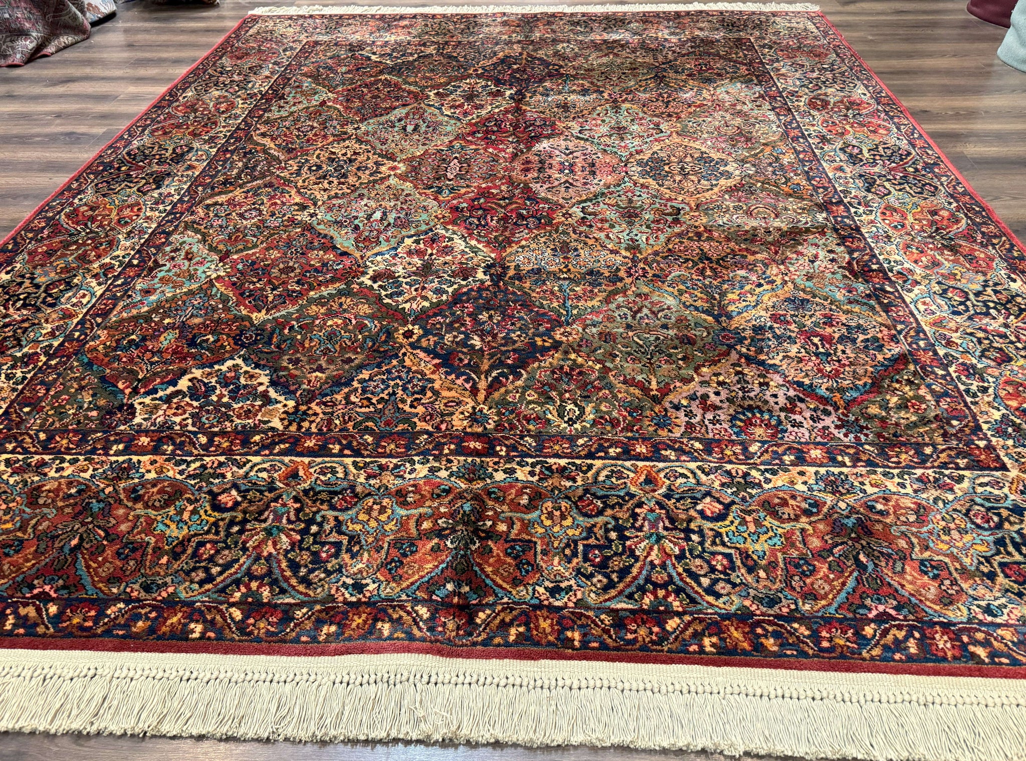 Karastan Rug 8.8 x 10.6, Multicolor Panel Kirman Rug #717, Wool by Jewel Rugs