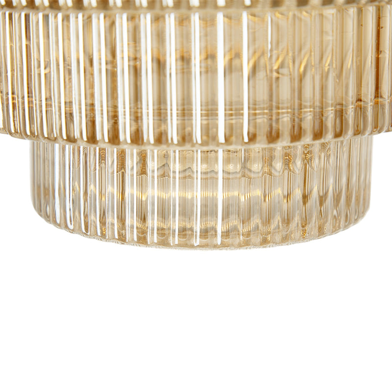 9.1x9.8" Tiered Geometric Amber Luster Clear Vase by HouseOfZazla
