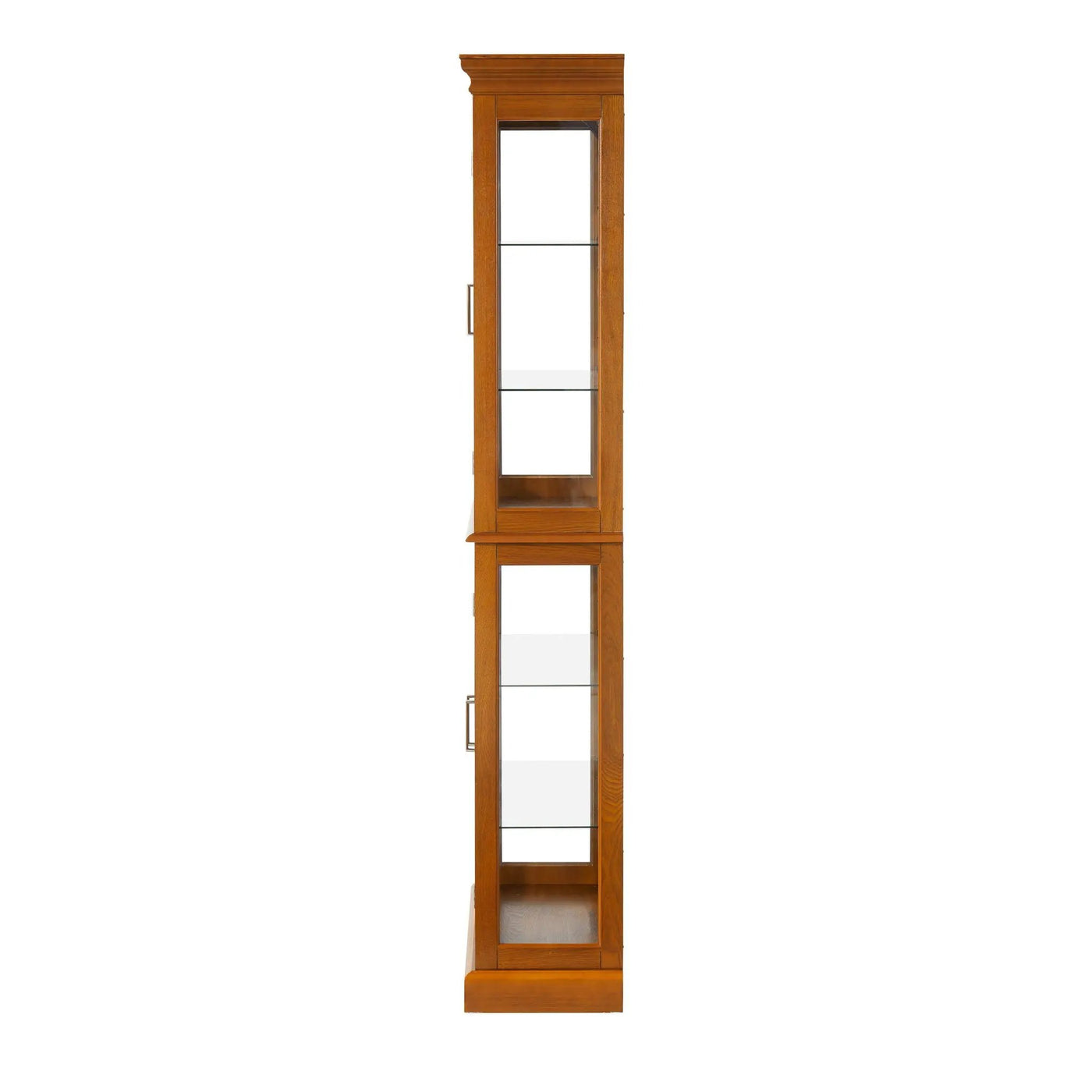 Curio Cabinet Lighted Curio Diapaly Cabinet With Adjustable Shelves And Mirrored Back Panel, Tempered Glass Doors (6 Tier), (E26 Light Bulb Not Included) by Unique Piece Furniture