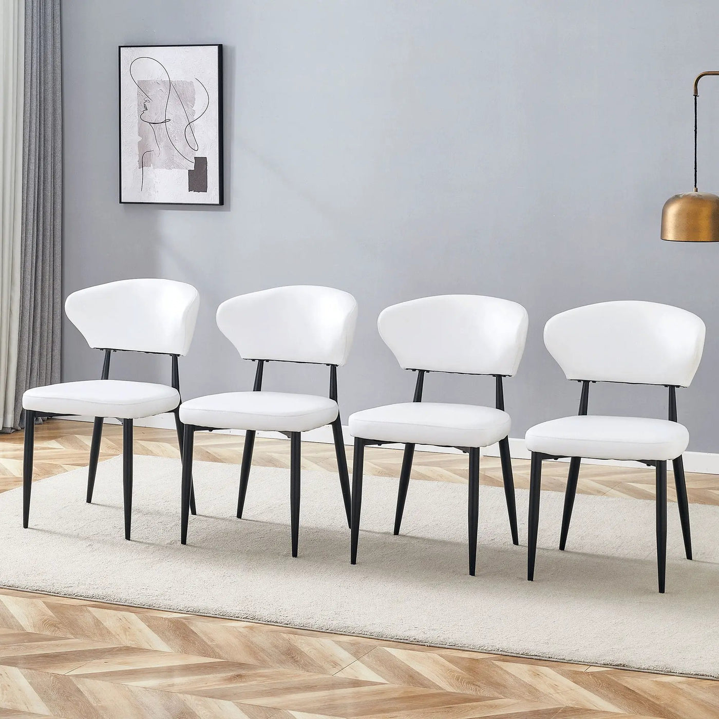 Minimalist Ergonomic Dining Chair With Curved Backres (Set of 4) by HouseOfZazla