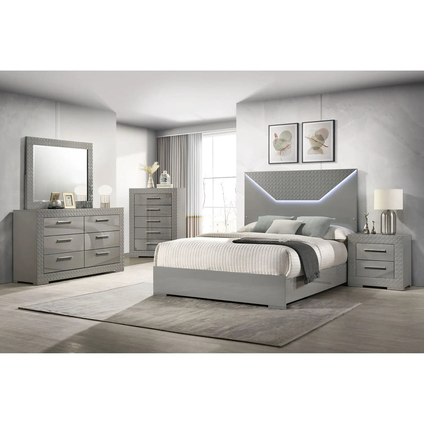 Pierce - Panel Bed LED Headboard by HouseOfZazla