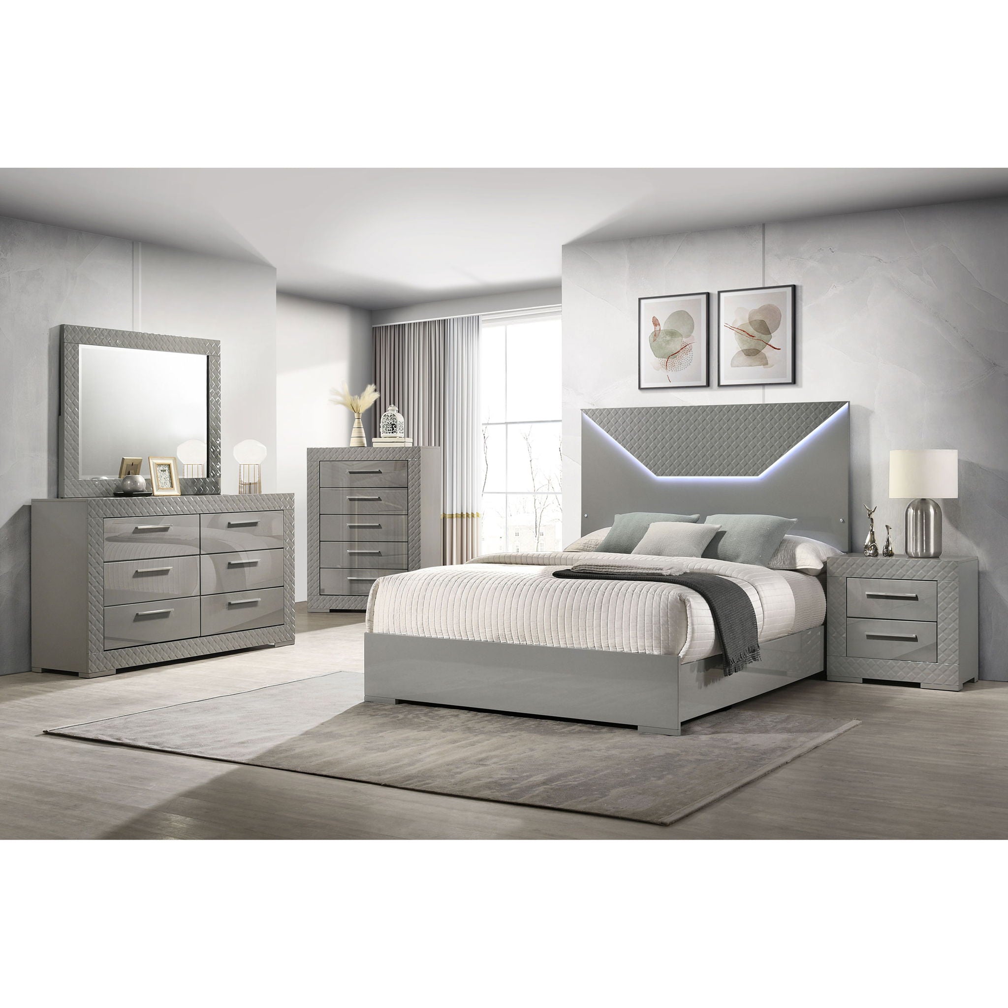 Pierce - Panel Bed LED Headboard by HouseOfZazla