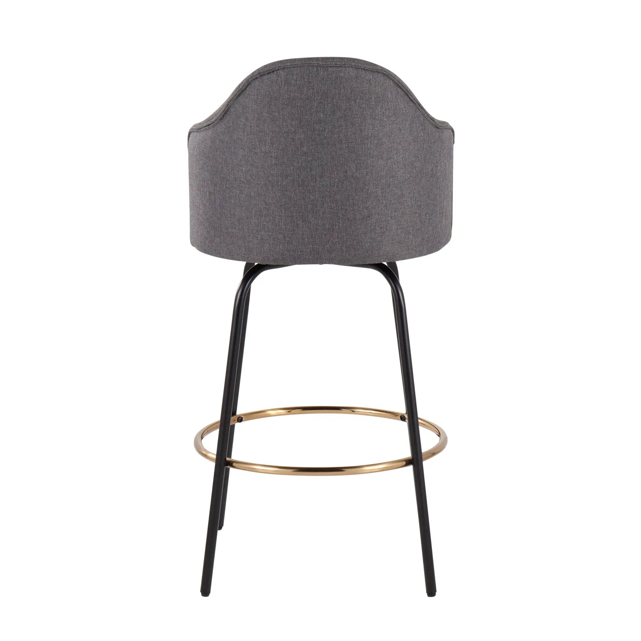 Ahoy - Contemporary Fixed Height Counter Stool Round Footrest (Set of 2) by HouseOfZazla