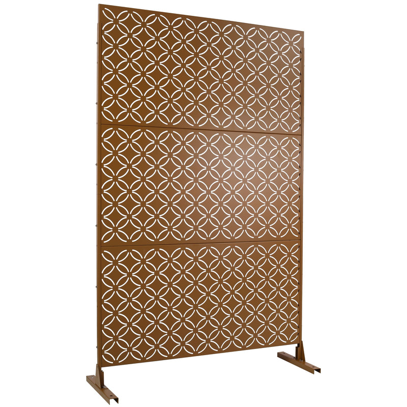 Metal Decorative Privacy Screen with Rust-Resistant Steel - Brown, photo 8 of 11