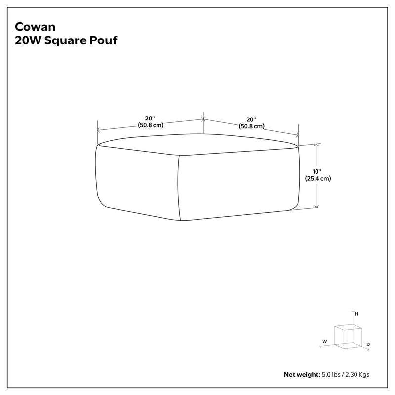 Cowan - Handcrafted Square Pouf by Unique Piece Furniture