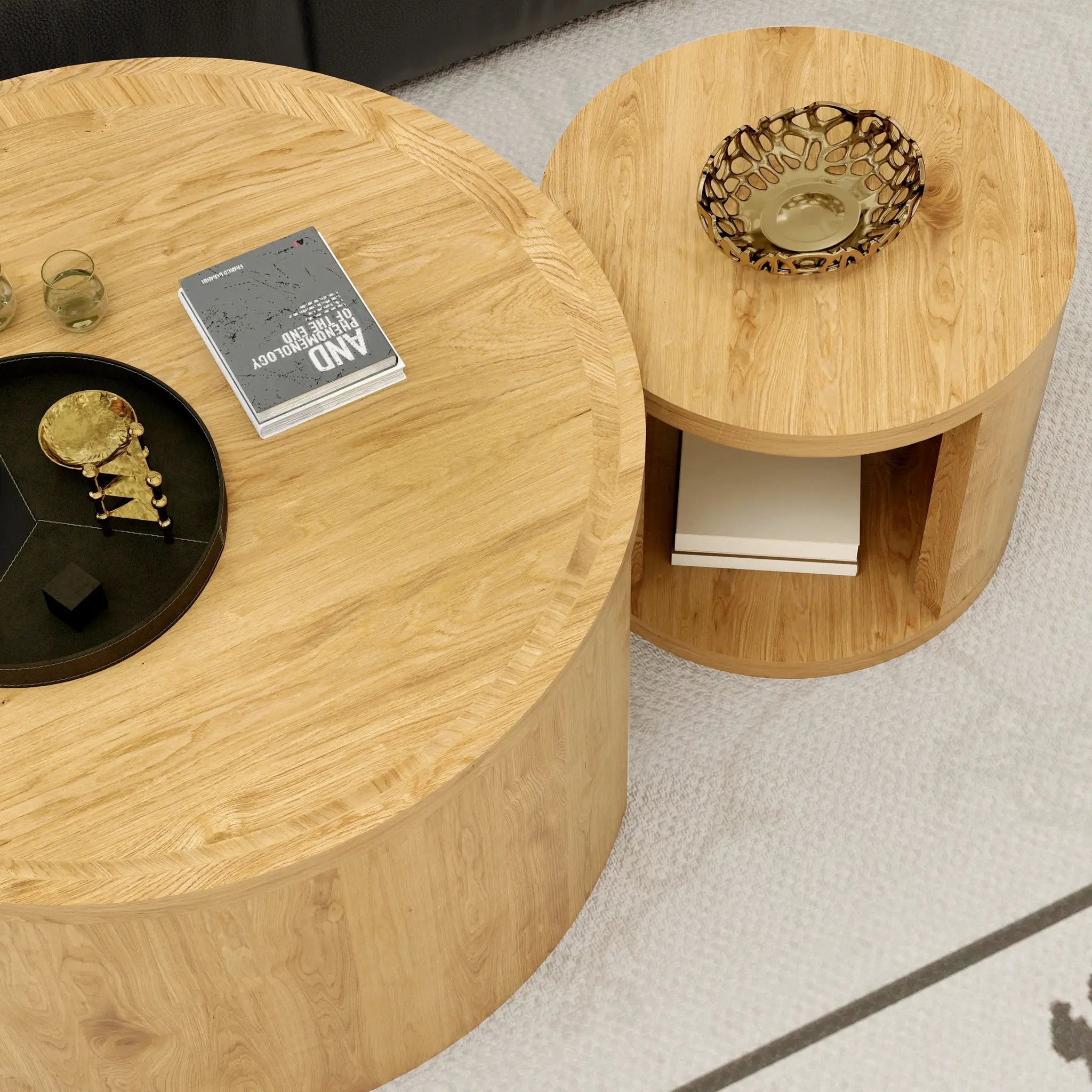 Round Nesting Coffee Table Set of 2 by HouseOfZazla