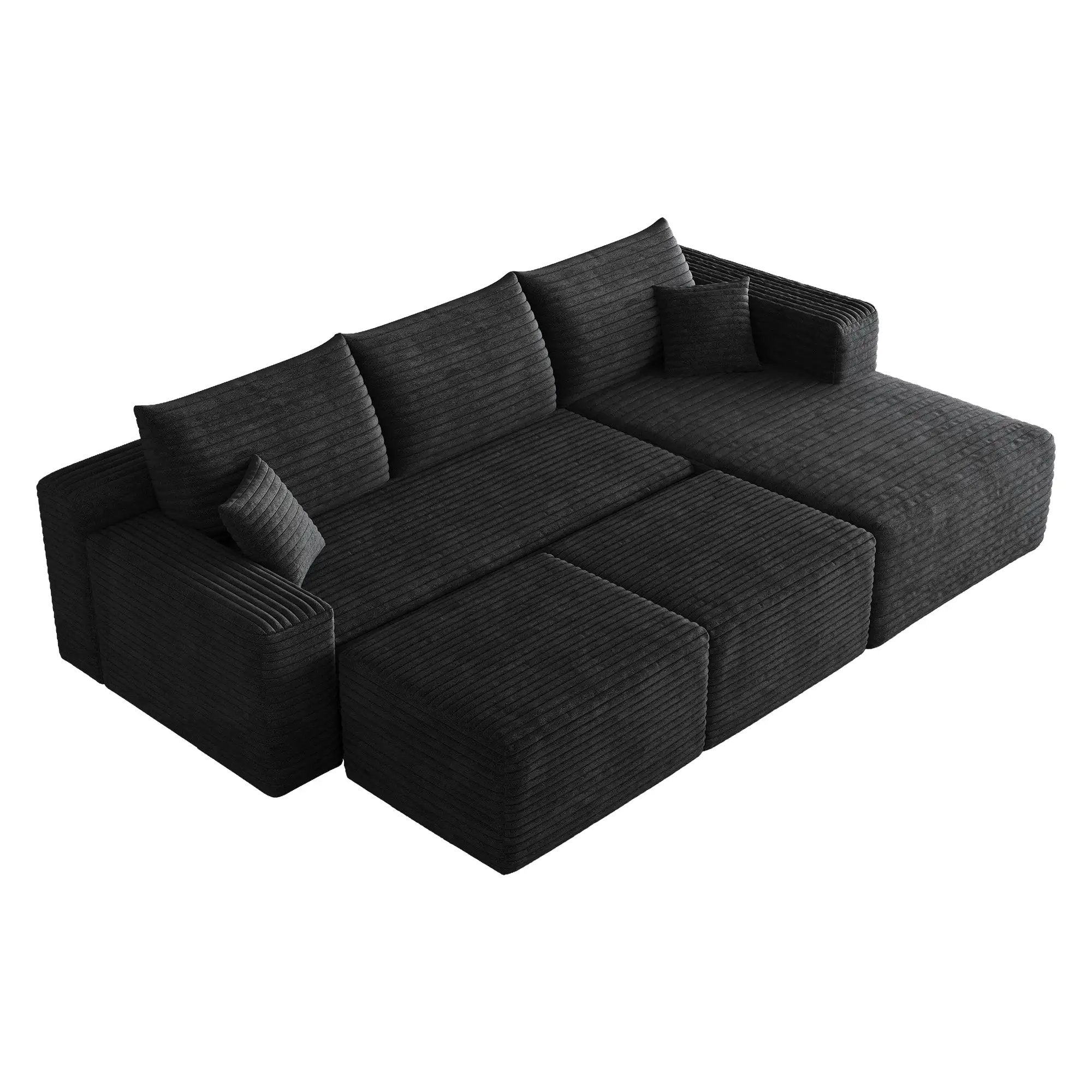 95" Cloud Sectional Sofa with 2 Ottomans by HouseOfZazla