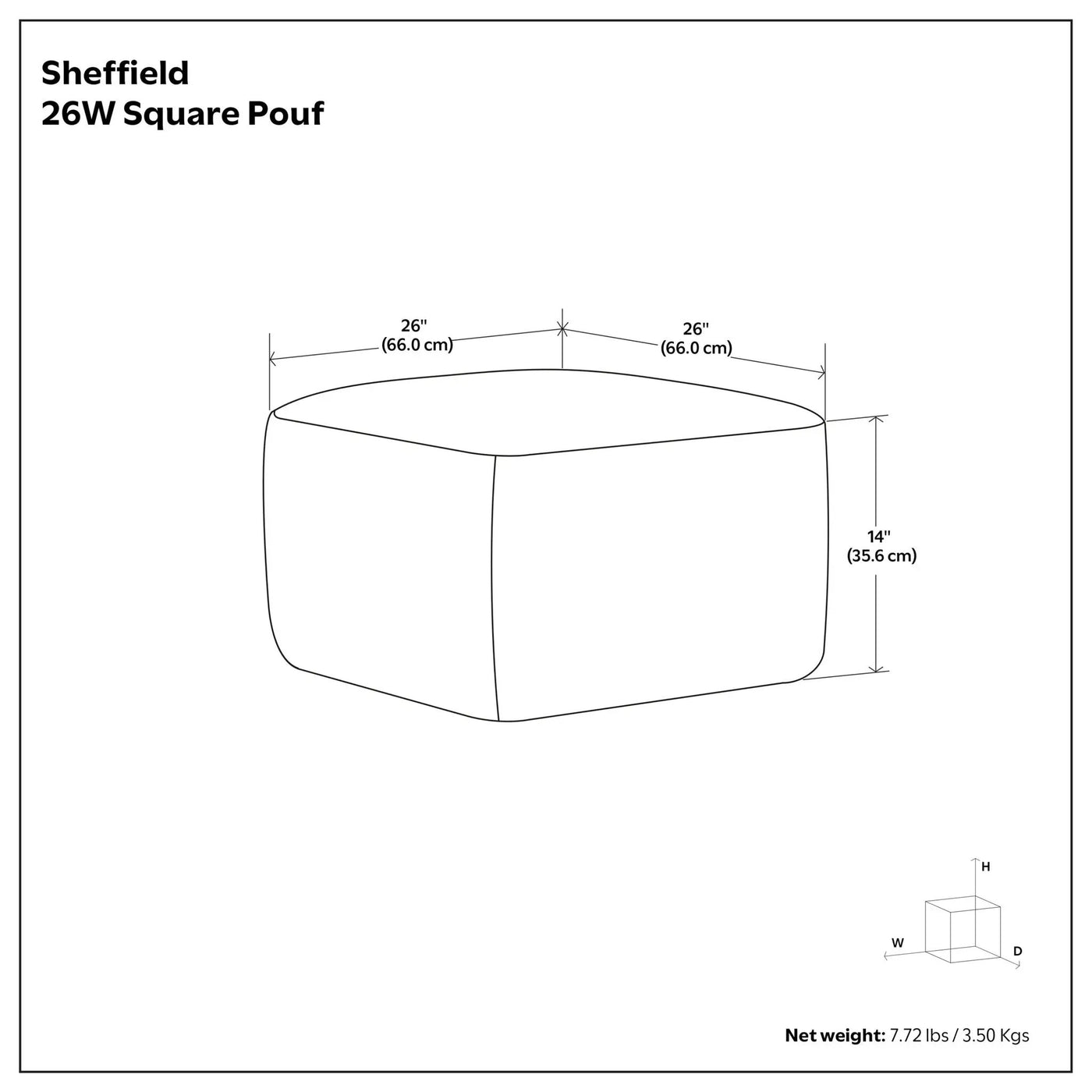 Sheffield - Handcrafted Square Pouf by HouseOfZazla
