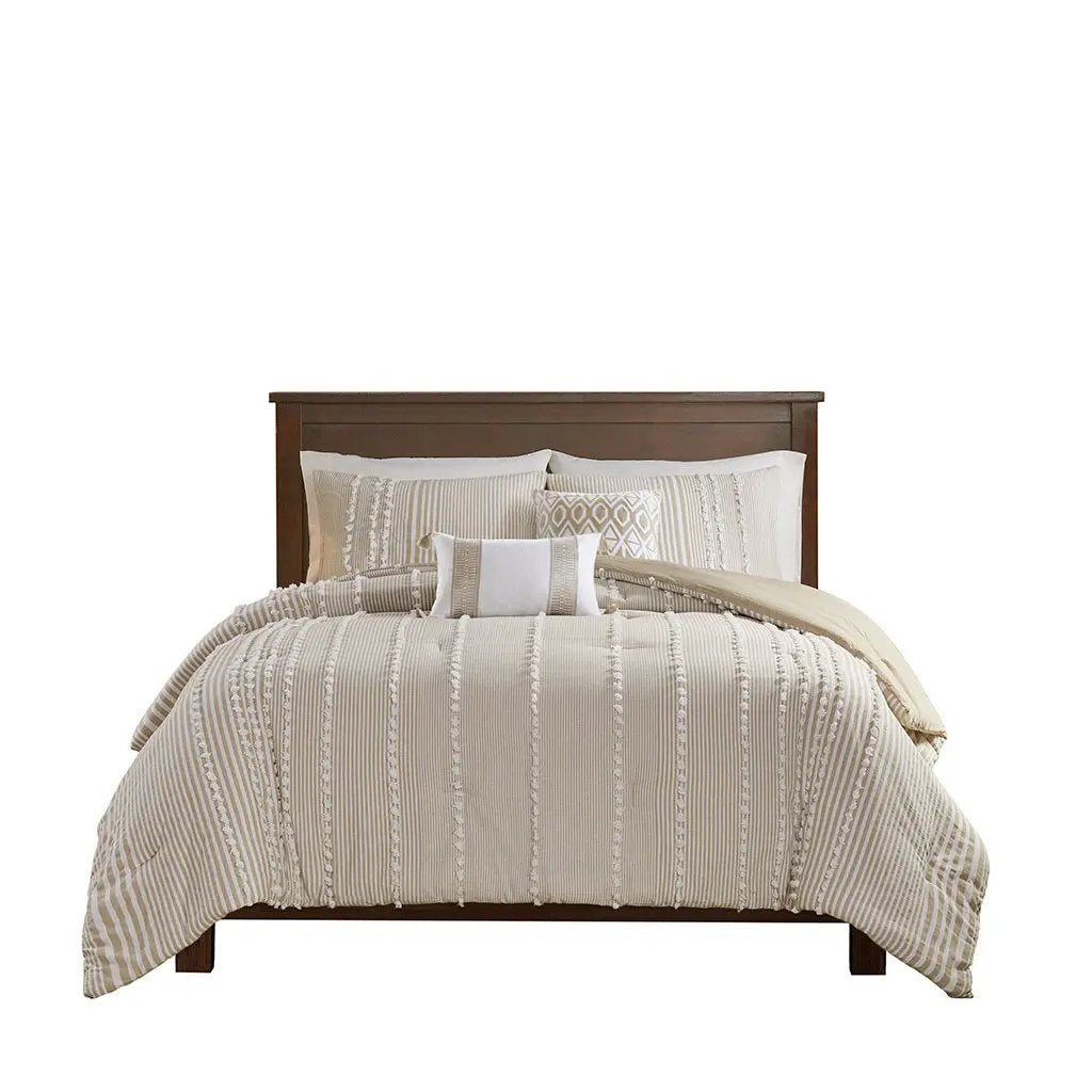 Full/Queen 3 Piece Cotton Yarn Dyed Comforter Set by HouseOfZazla