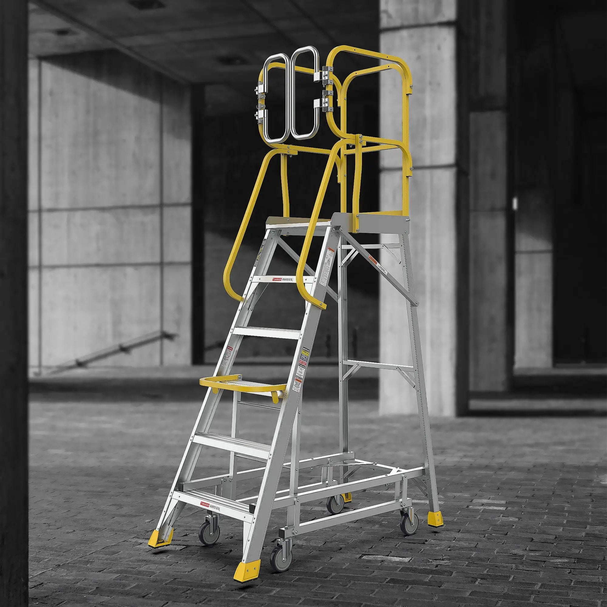 6 Step 375lbs Aluminum Rolling Platform Ladder by HouseOfZazla