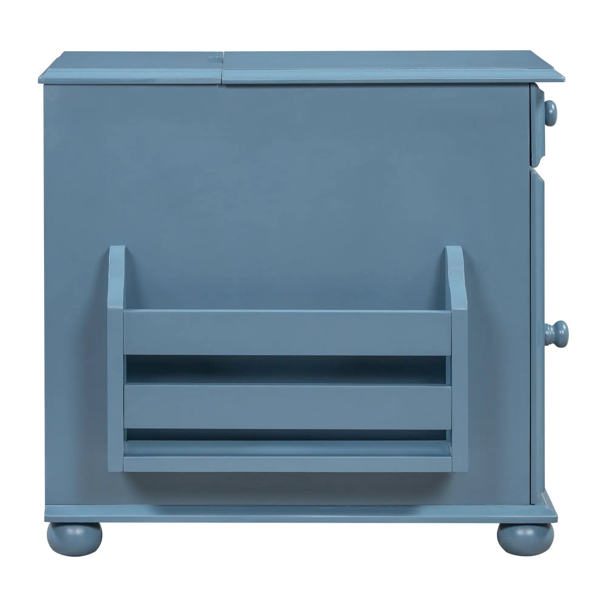 Vintage Flip Top Side Table With USB Ports by HouseOfZazla