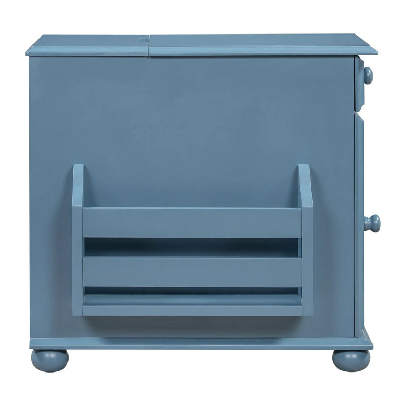 Vintage Flip Top Side Table With USB Ports by HouseOfZazla