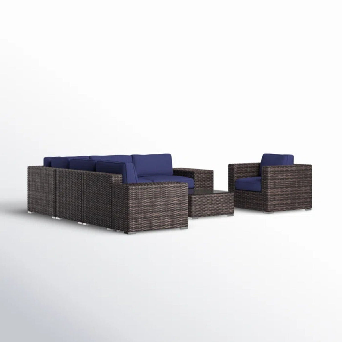 Wicker Seating Group Set With Table And Cushions, photo 34 of 40