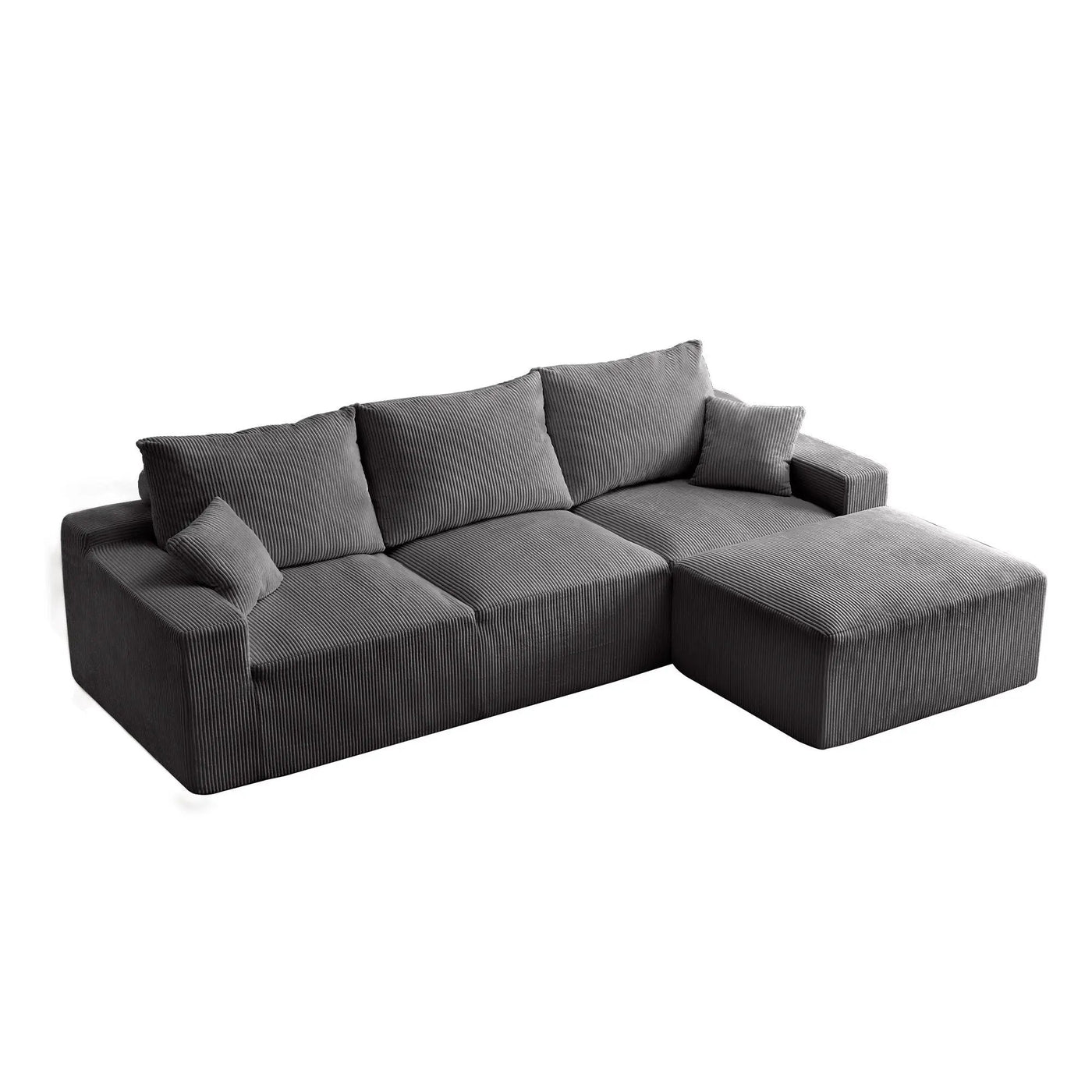 L Shaped Sectional Sofa, Full Compression 3 Seater Cloud Couch With Chaise by Unique Piece Furniture