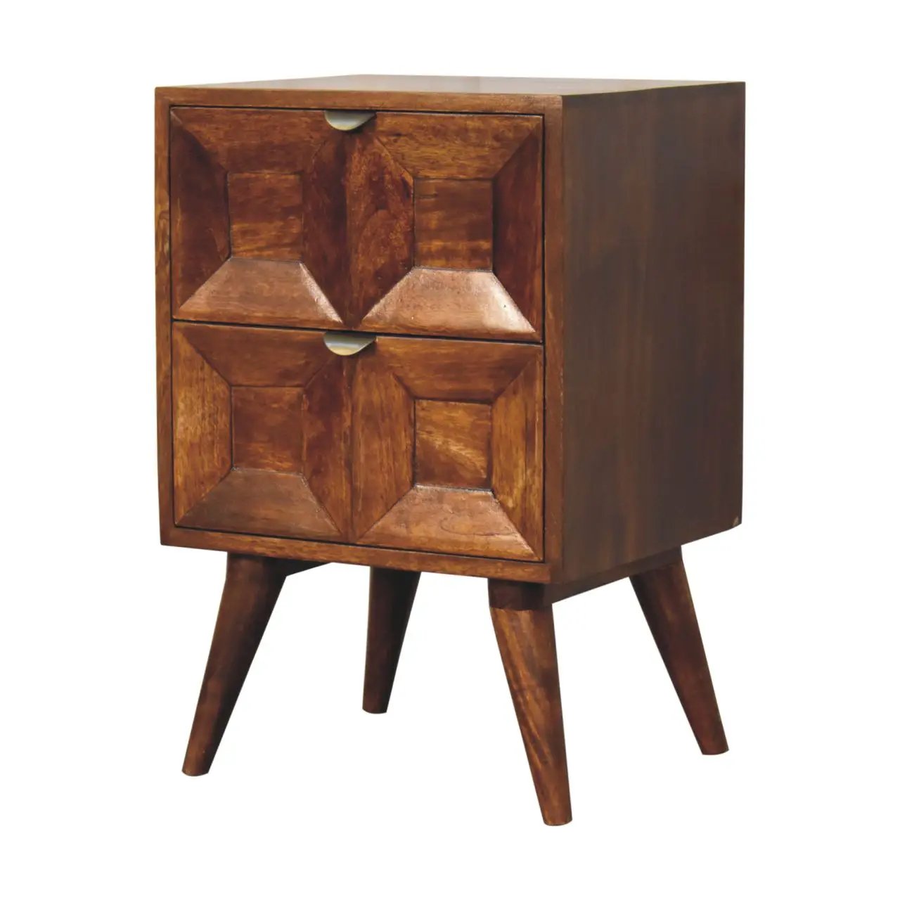Solid Wood Quad Nightstand, 2-Drawers by HouseOfZazla