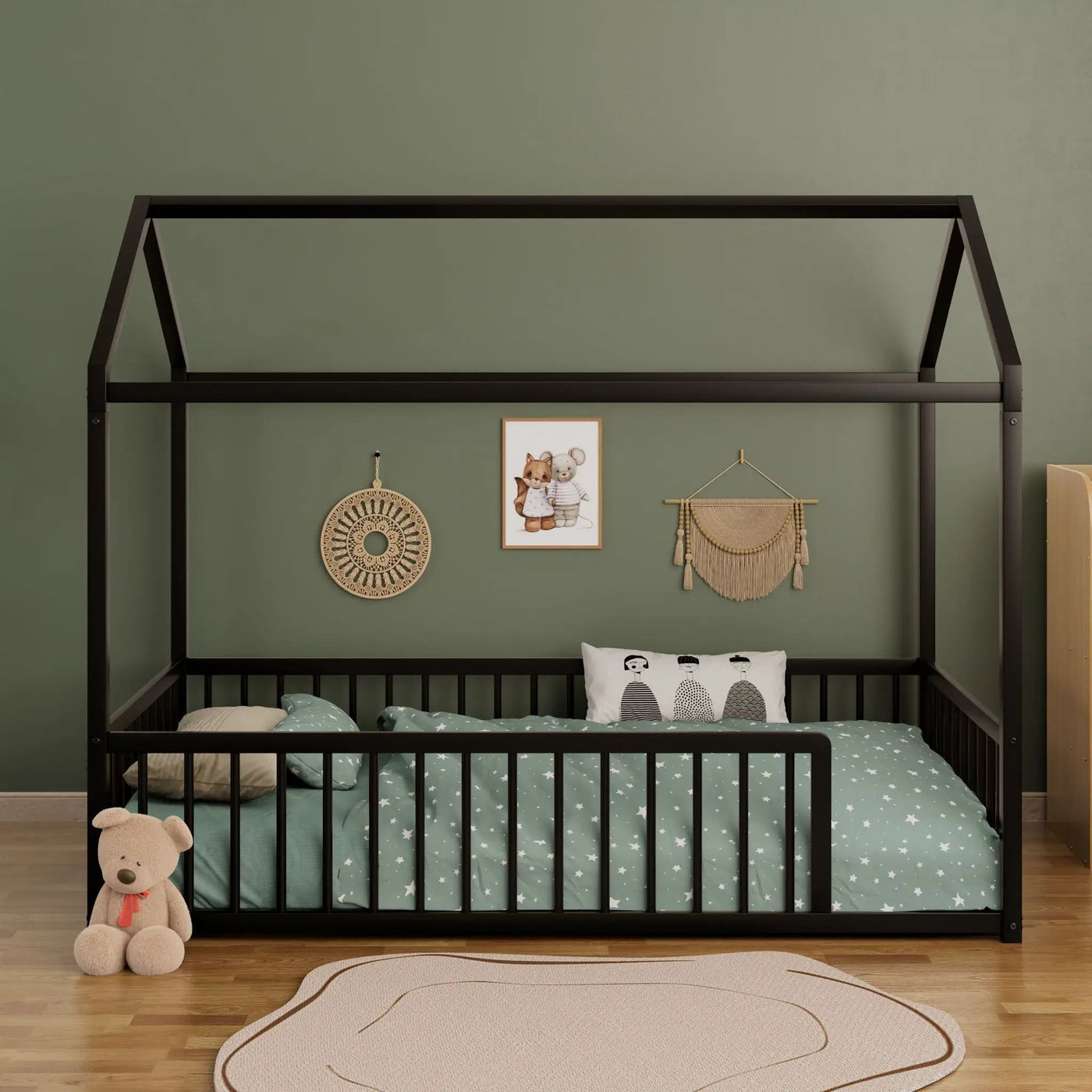 Montessori Floor Bed Frame With House Shape by HouseOfZazla