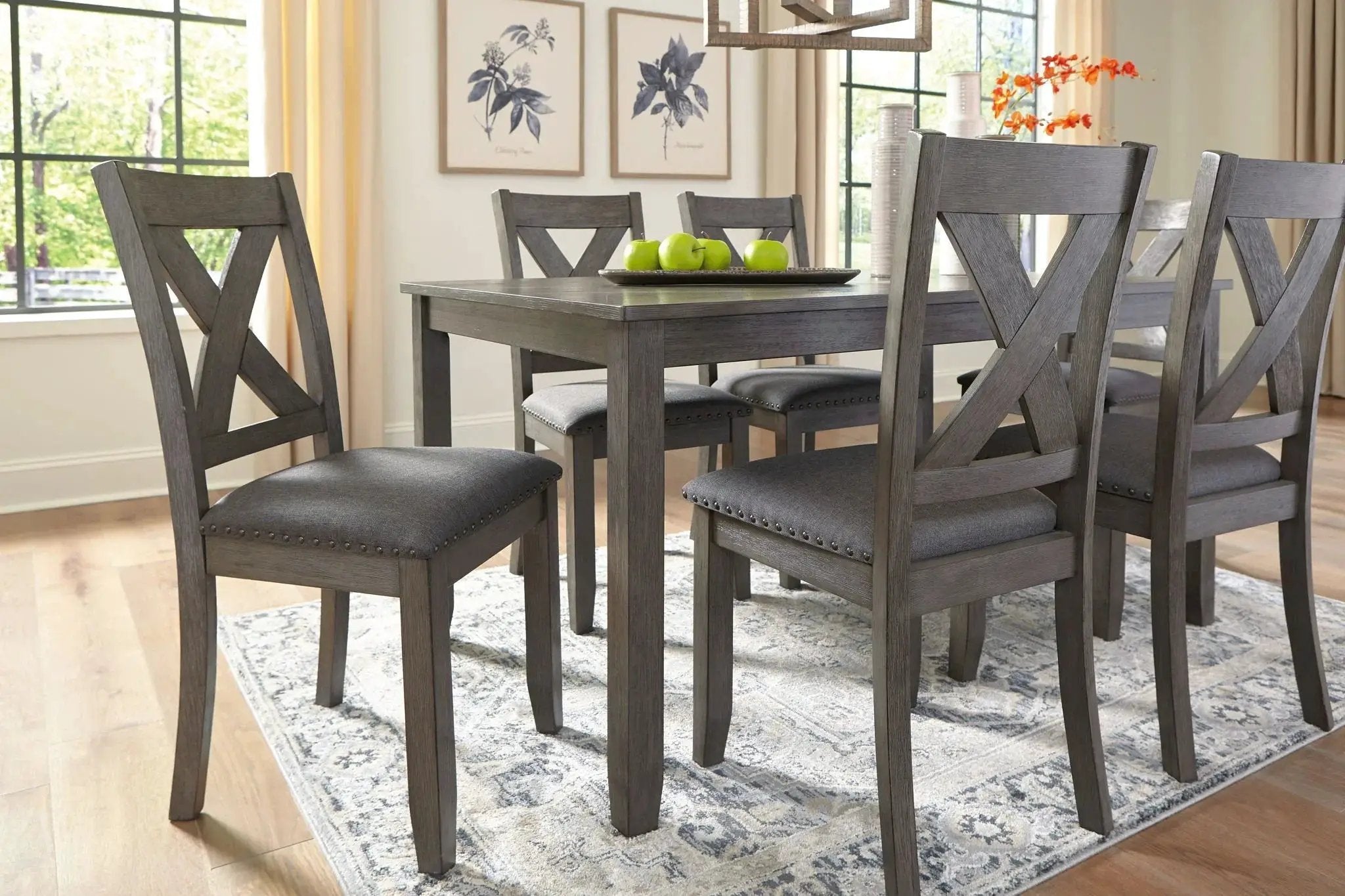 Caitbrook - RECT DRM Table Set (Set of 7) - Gray by Unique Piece Furniture