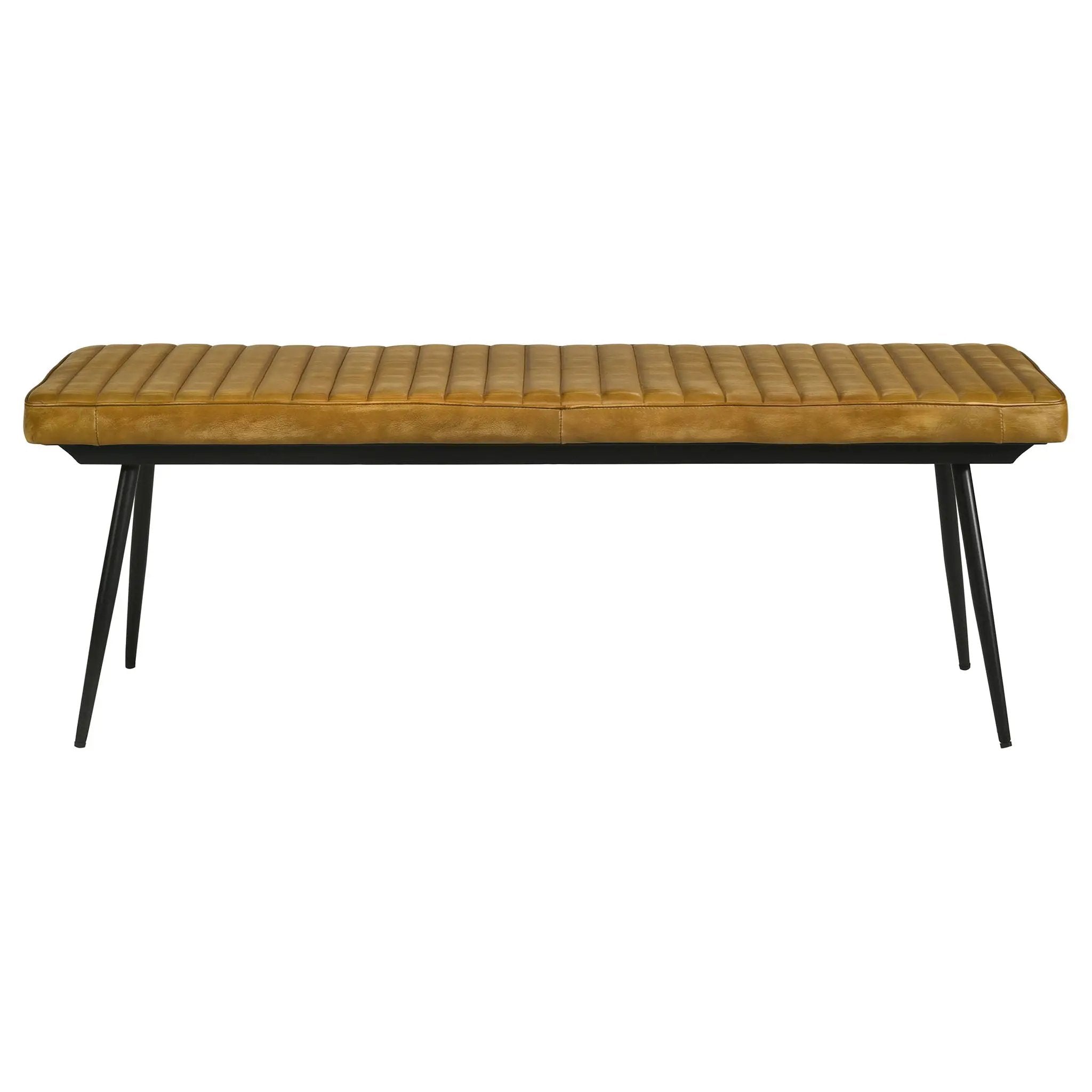 Misty Leather Upholstered Dining Bench Antique Camel by Unique Piece Furniture