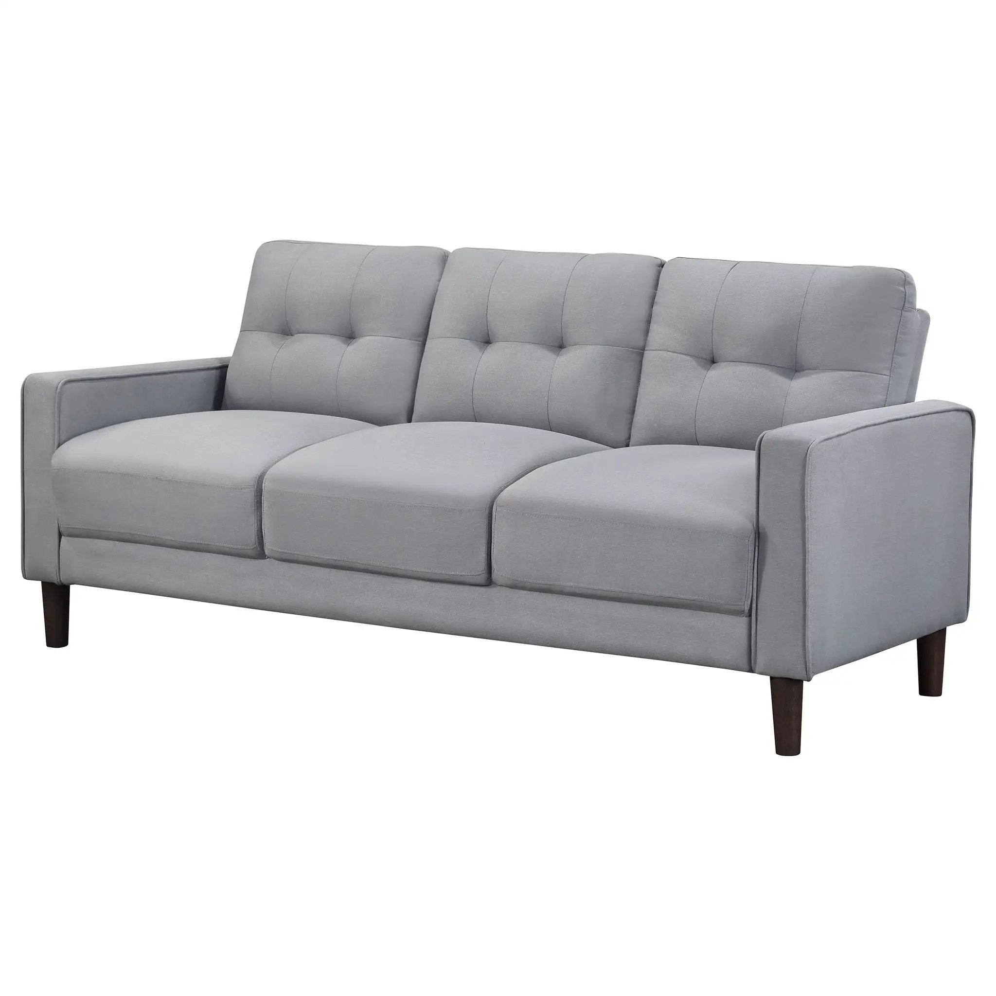 Bowen Upholstered Track Arm Tufted Sofa Grey by Unique Piece Furniture