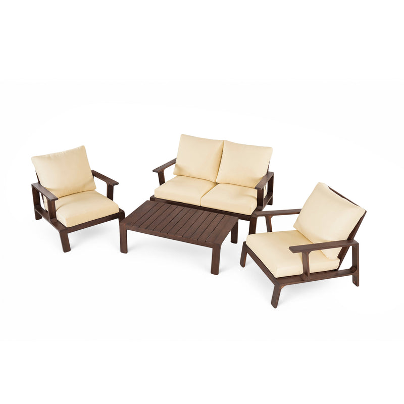4 Pieces Outdoor Sofa Set with Cushions and Coffee Table by HouseOfZazla