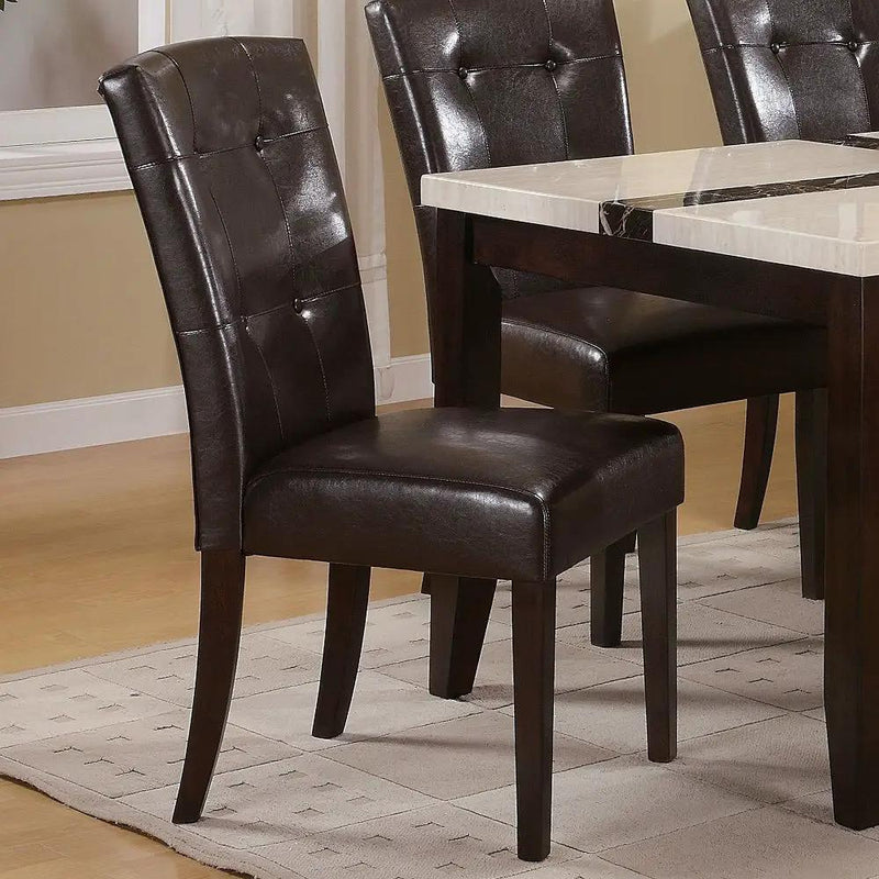 Britney - 20" Side Chair (Set of 2) - Espresso Synthetic Leather & Walnut by Unique Piece Furniture
