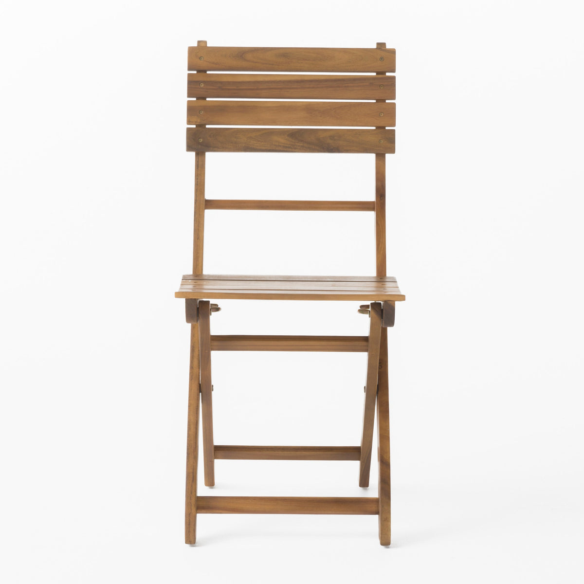 Acacia Wood 3 Piece Folding Bistro Set with Space-Saving Design - Natural, photo 3 of 10