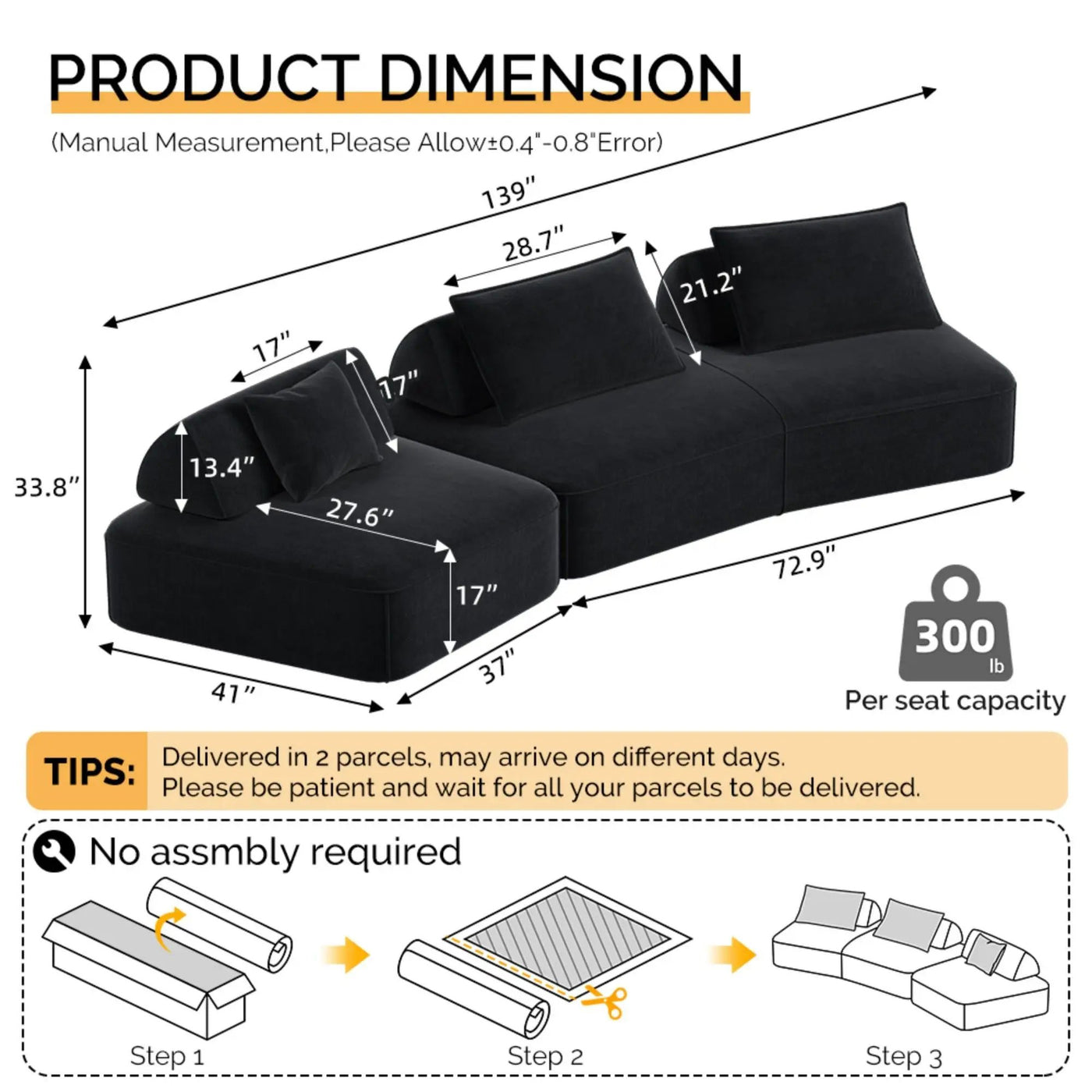 Modern Luxury Oversized Modular Sectional Sofa Set by HouseOfZazla