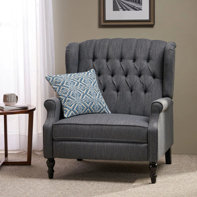 Dunham - Contemporary Fabric Tufted Oversized Pushback Recliner by Unique Piece Furniture
