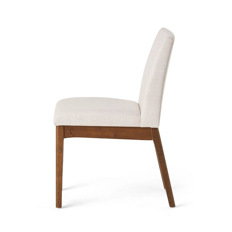 5 Piece Dining Set With Table And Upholstered Chairs - Light Beige / Walnut by HouseOfZazla