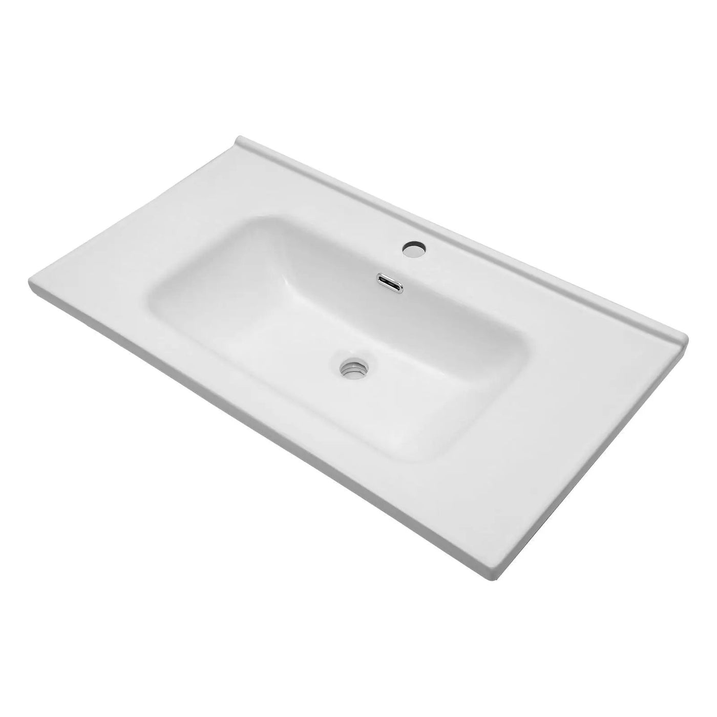 Modern Rectangular Vanity Top With Overflow For Bathroom by HouseOfZazla