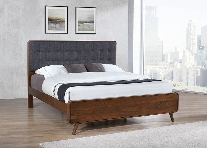 Robyn Wood Eastern King Platform Bed Dark Walnut by Unique Piece Furniture
