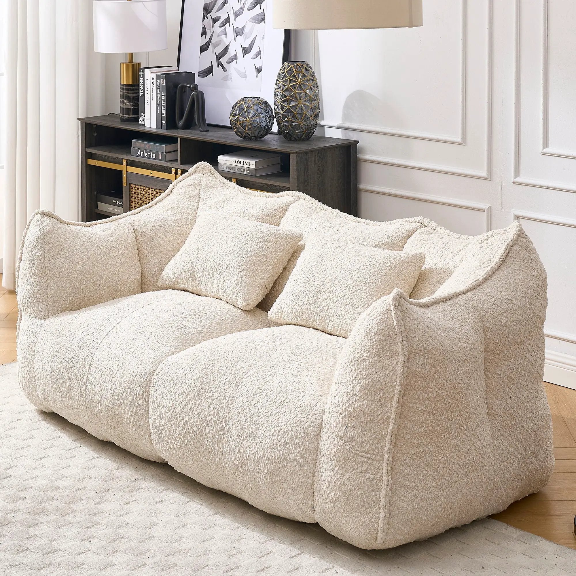 Comfortable Dual Beanbag Chair With High Resilience Foam Core For 2 People by HouseOfZazla