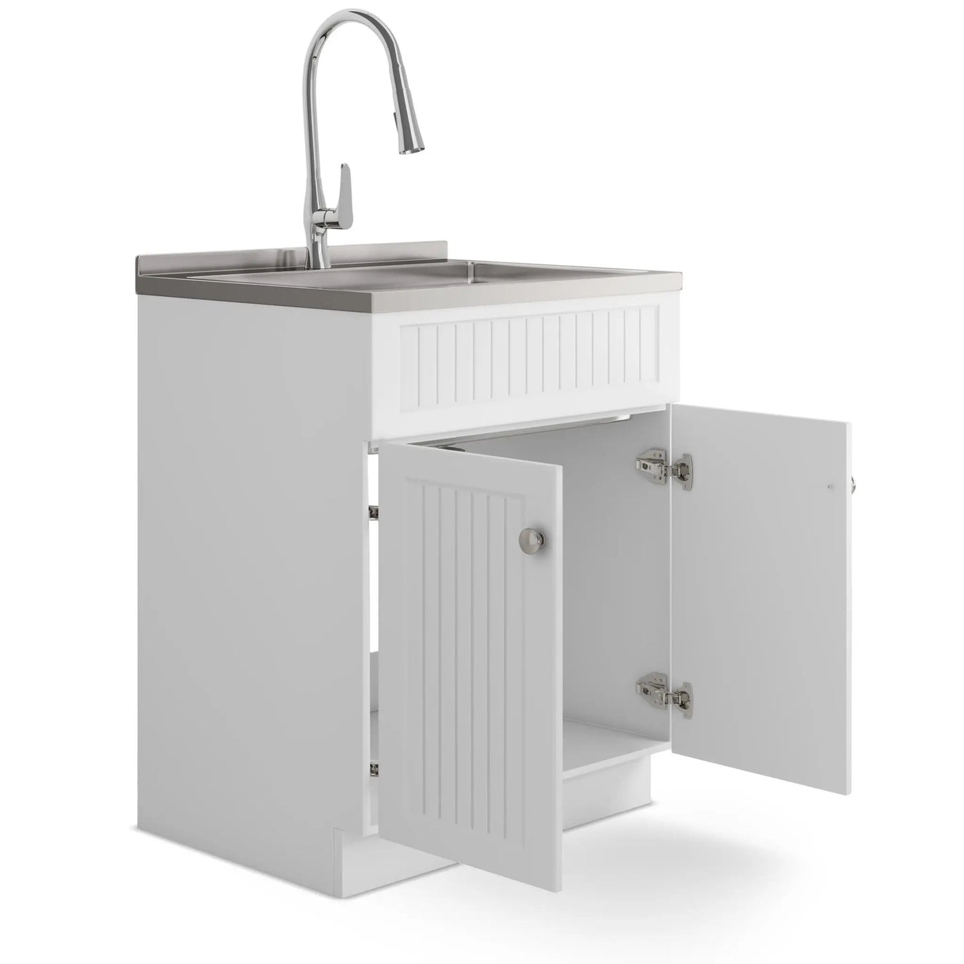 Beckham - Laundry Cabinet & Faucet And Stainless Steel Sink by HouseOfZazla