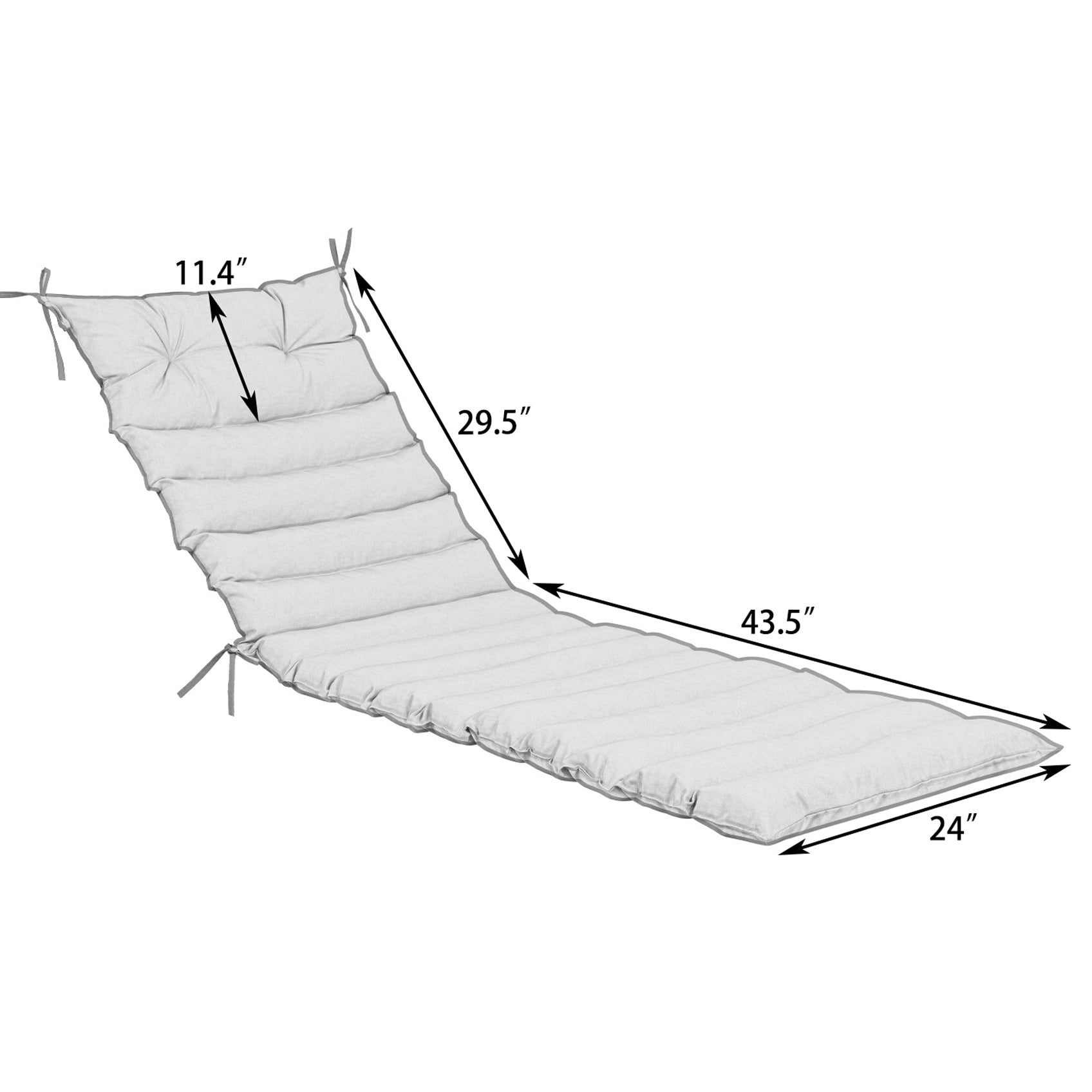 2PCS Set Outdoor Lounge Chair Replacement Cushions - Grey by HouseOfZazla