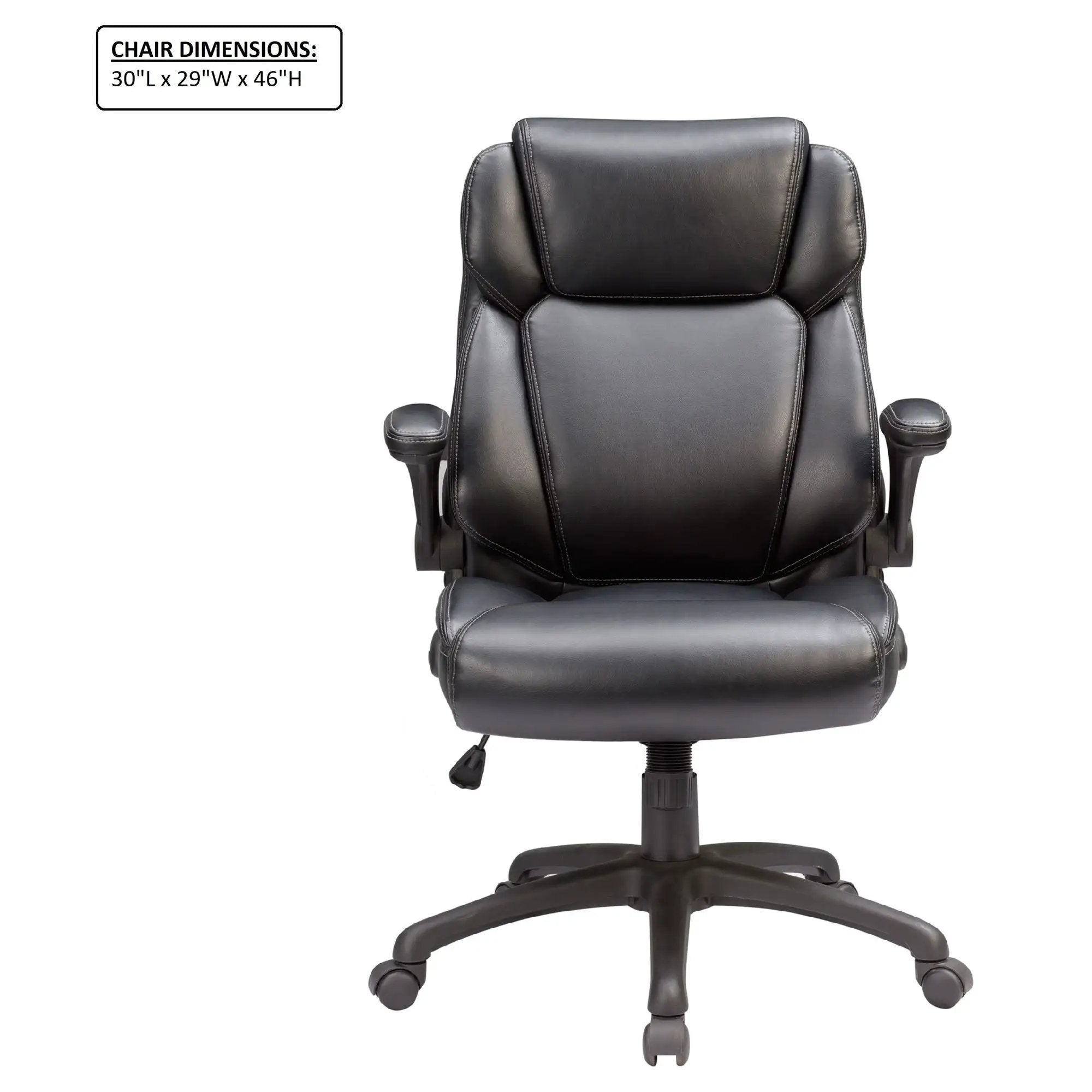 Modern Adjustable Office Chair Leather Upholstered Swivel Chair With Butterfly Mechanism Headrest - Gray by HouseOfZazla