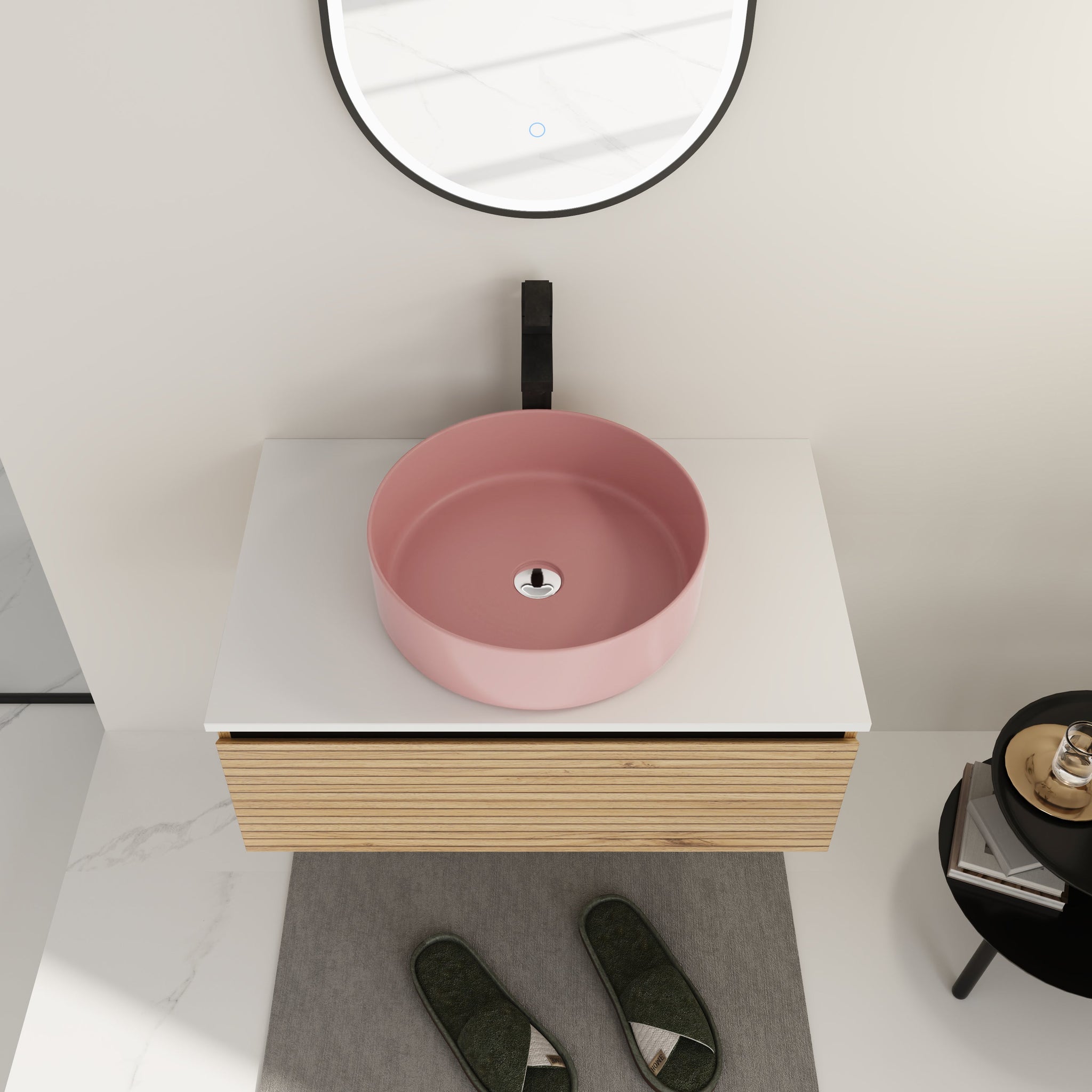 30" Wall-Mounted Bathroom Vanity with Art Ceramic Sink by HouseOfZazla
