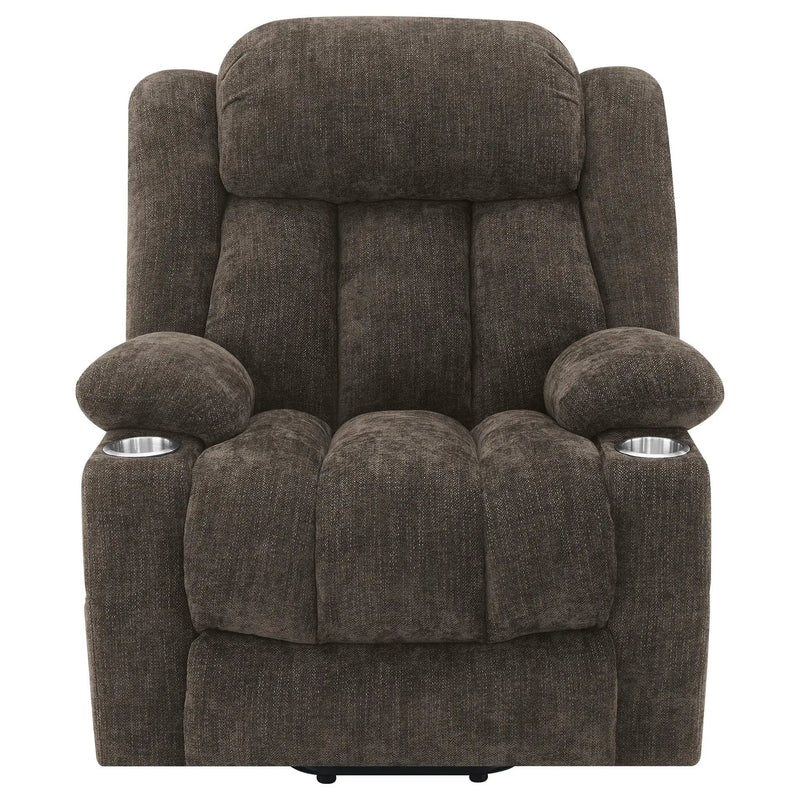 Beca - Upholstered Power Lift Recliner With Cupholders And USB Charging by HouseOfZazla