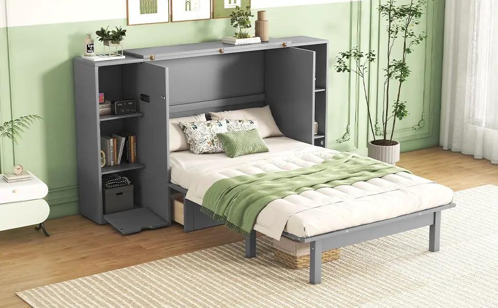 Murphy Bed With Shelves, Drawers And USB Ports by HouseOfZazla
