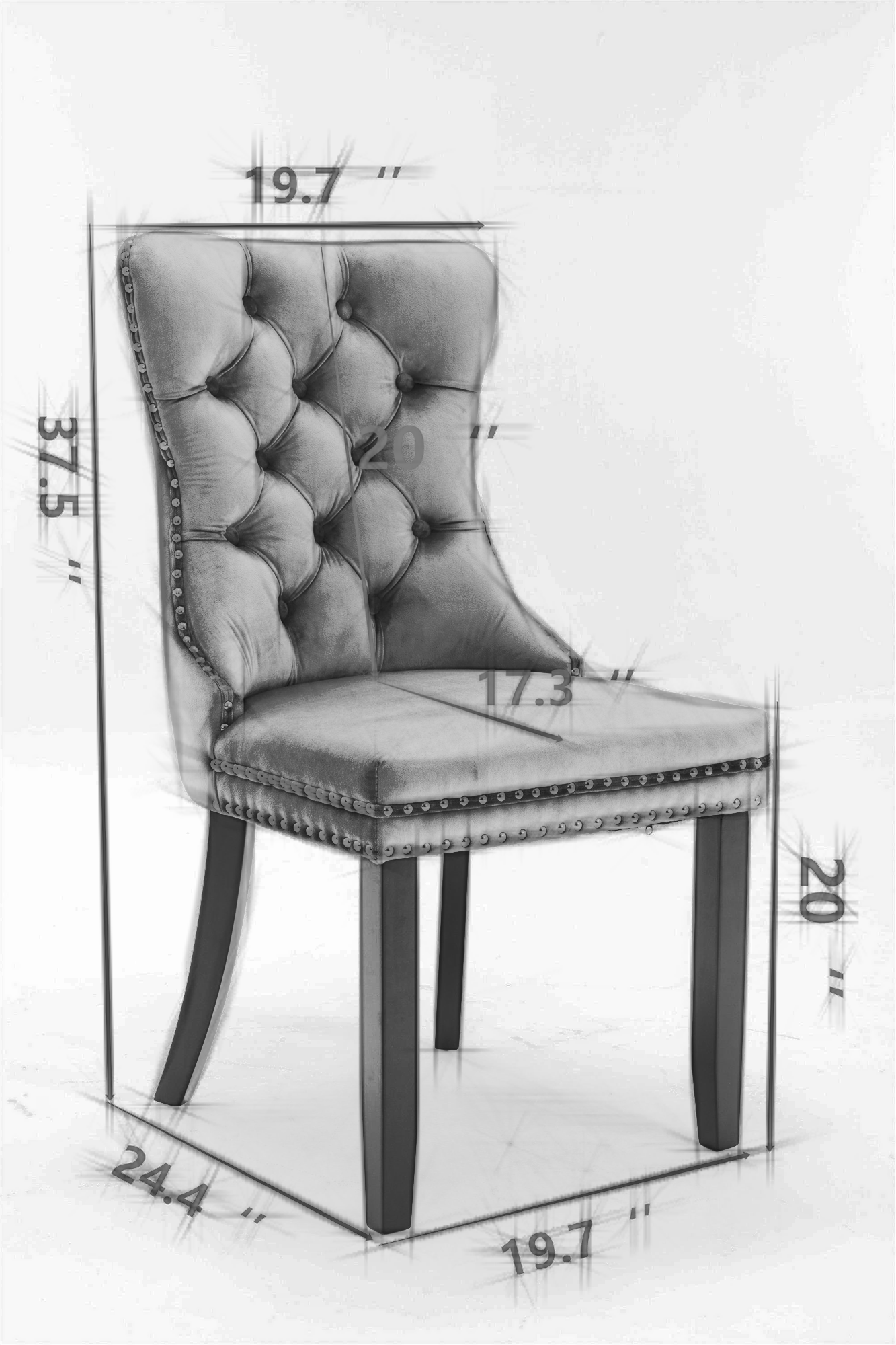 A&A Furniture Nikki Collection Modern Velvet Upholstered Dining Chairs - Set of 2 by HouseOfZazla