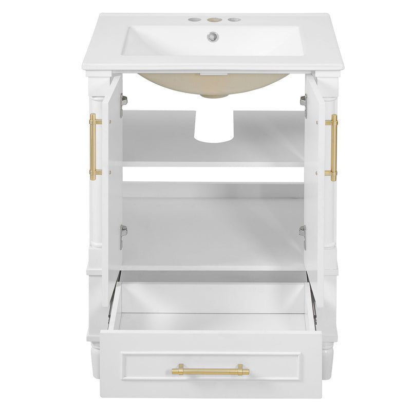 Bathroom Vanity With Ornate French Cylinder Legs, Soft Close Drawer by HouseOfZazla