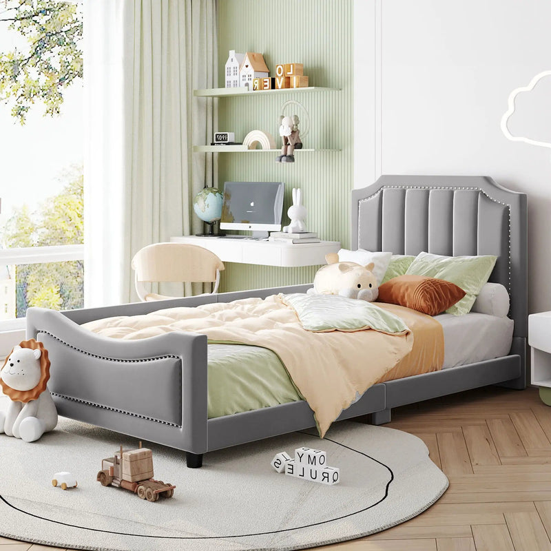 Upholstered Daybed With Classic Stripe Shaped Headboard by Unique Piece Furniture