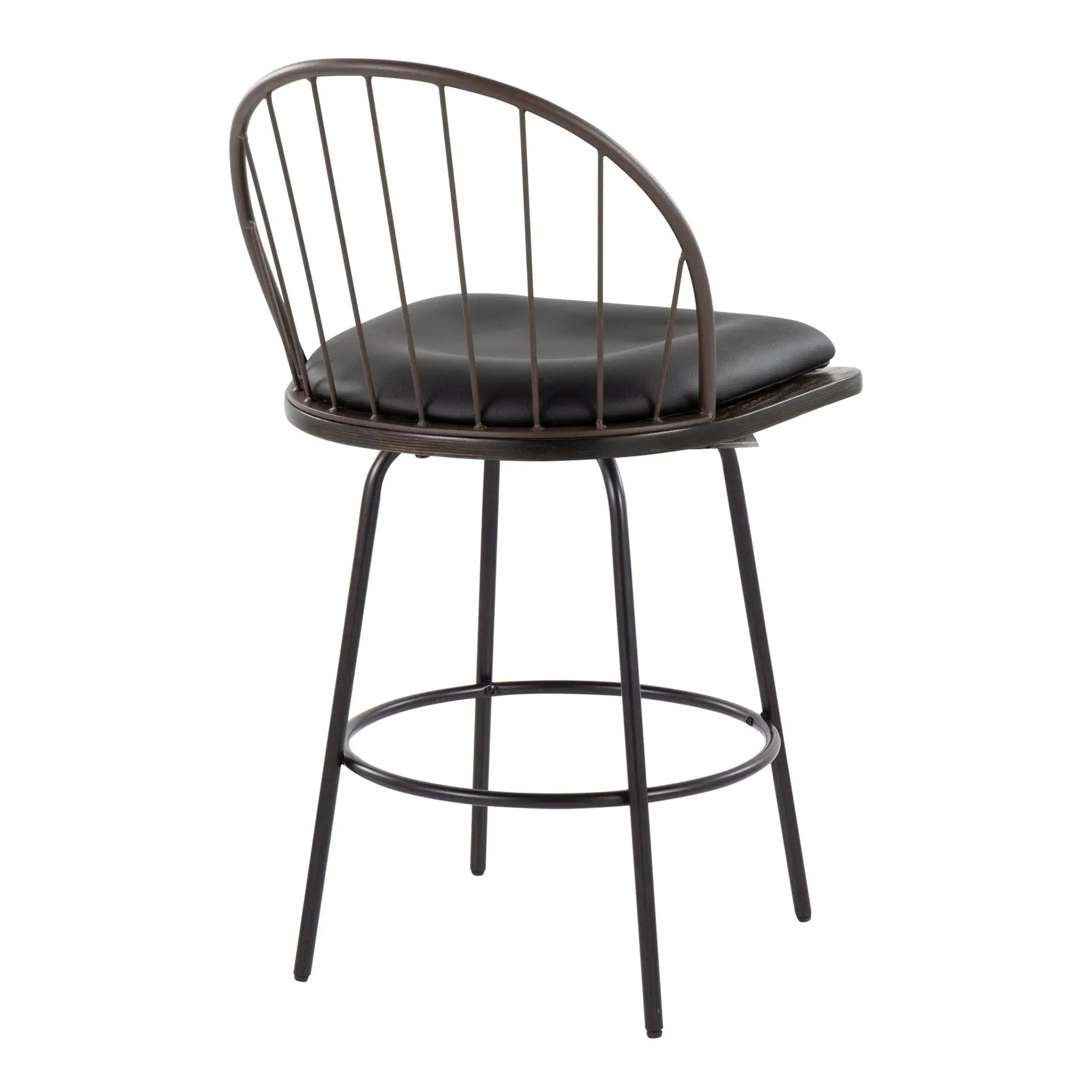 Riley - Claire Farmhouse Fixed Height Counter Stool With Swivel With Round Footrest (Set of 2) by Unique Piece Furniture