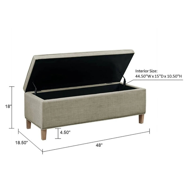 Caymus - Rectangular Soft Close Storage Bench - Light Gray by Unique Piece Furniture