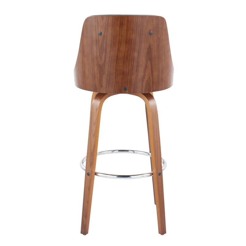 Gianna - Mid Century Modern Fixed Height Barstool With Swivel With Round Footrest (Set of 2) by Unique Piece Furniture