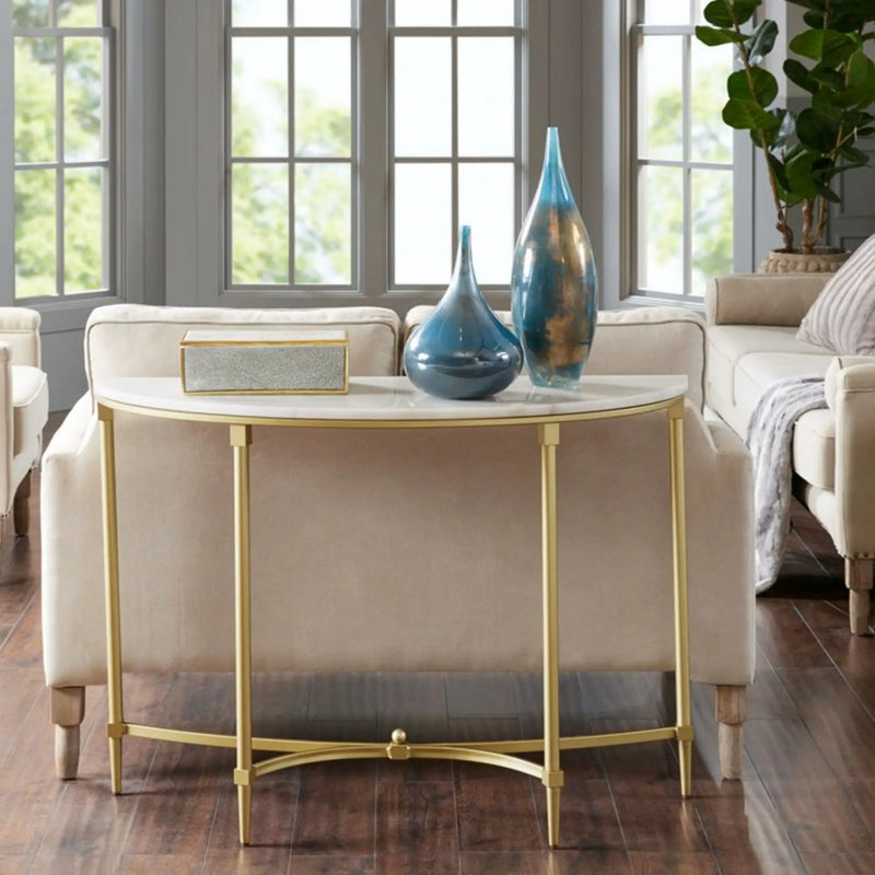 Bordeaux - Console Table - White / Gold by HouseOfZazla