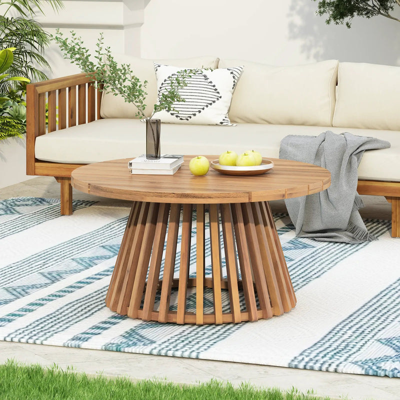 Acacia Wood Patio Coffee Table by HouseOfZazla
