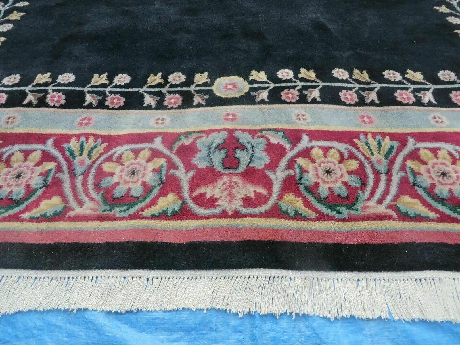 9' X 12' Decorative Chinese Aubusson Hand Knotted Pile Wool Rug Black Nice by Jewel Rugs