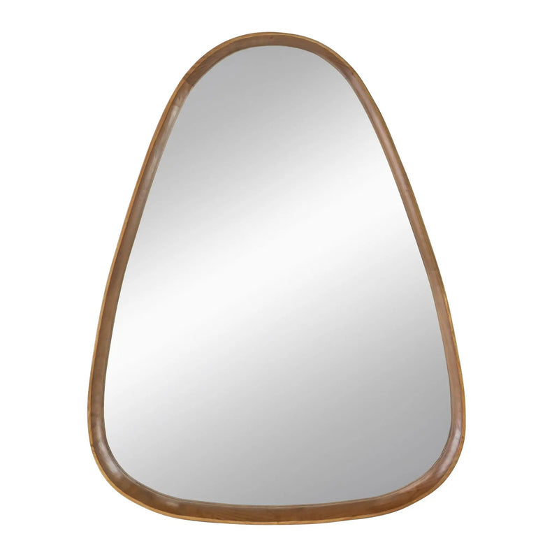 Irrgeular Mirror With Frame, Wall Mirror For Living Room Bathroom Entryway - Brown by HouseOfZazla
